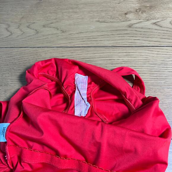 LANDS END Mastectomy Scoop‎ Neck Tugless One Piece Swimsuit Red Womens 12 - Picture 5 of 5